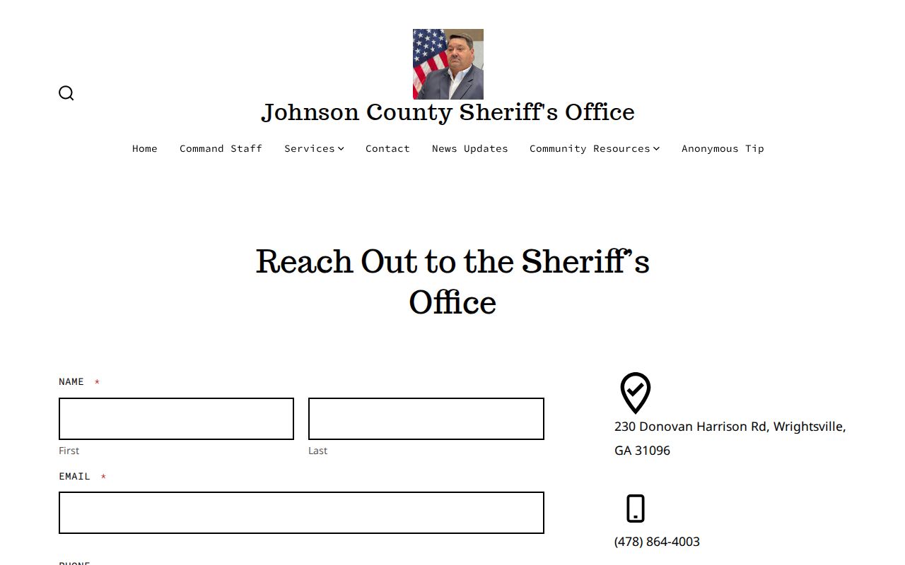 Johnson County Sheriff's Office contact route for warrant questions